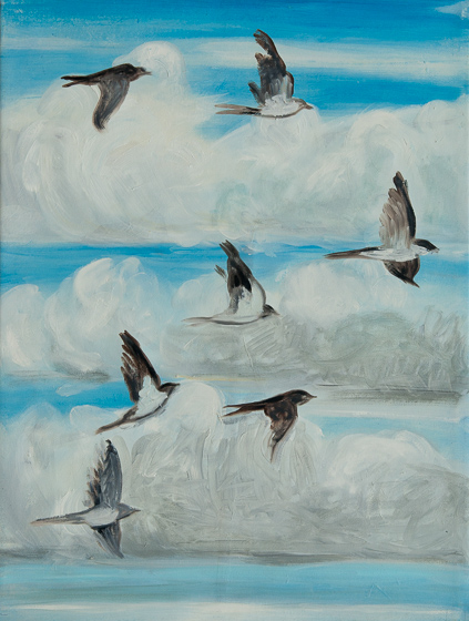Lis Kocher: 0383 (Sold-Private collection), Transporteurs d'âmes, 1990, H.61 x 46 cm. © Paccart Photography