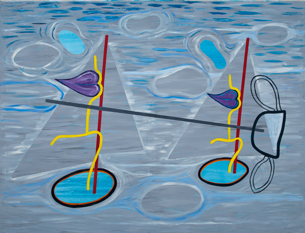 Lis Kocher: 1254 (*), La traversée, 1987, H.184 x 140 cm. © Paccart Photography